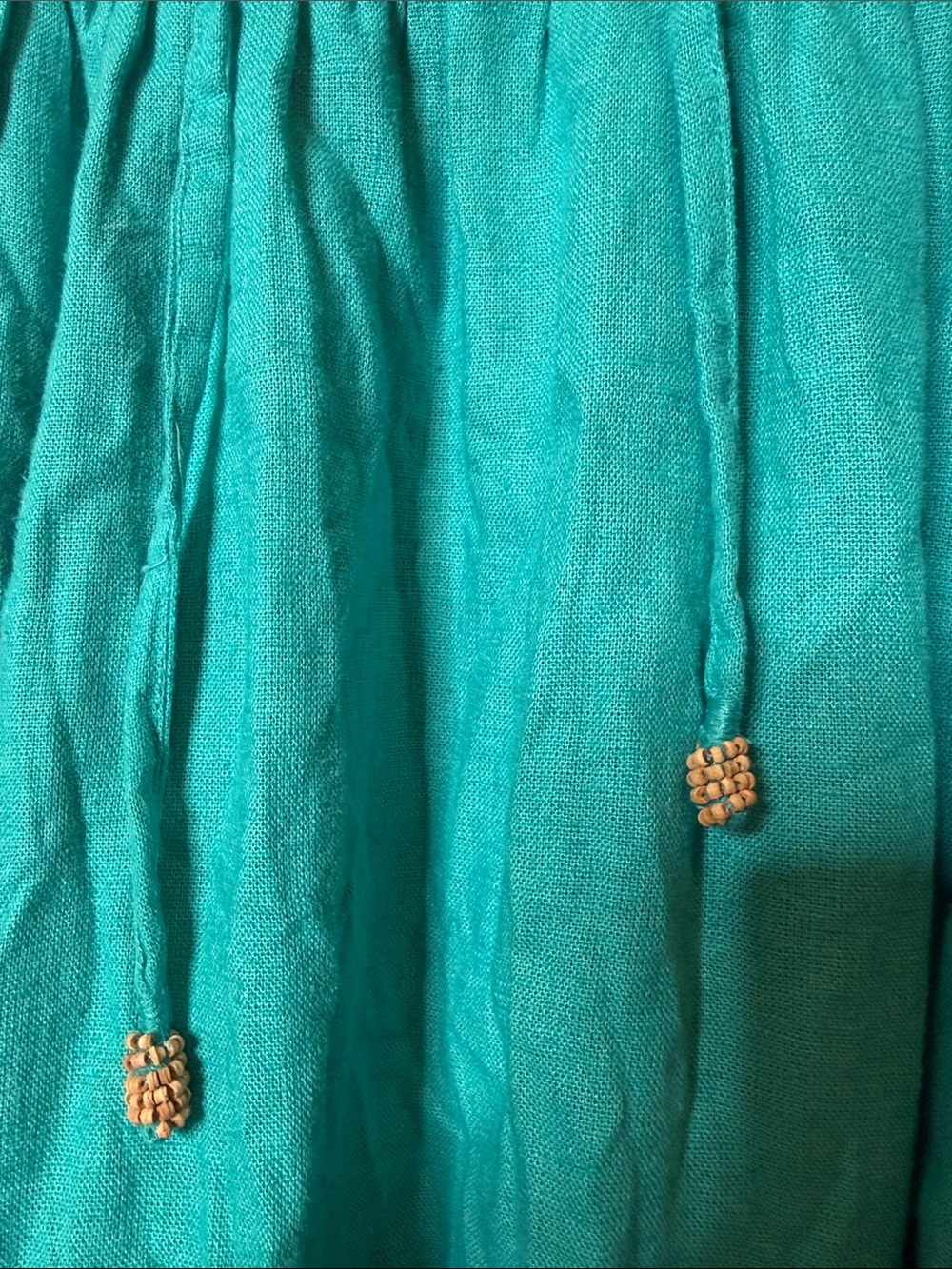 Free People Lush Life Linen Blend Strapless Ruffle Smocked Maxi Dress - Teal - Picture 8 of 11